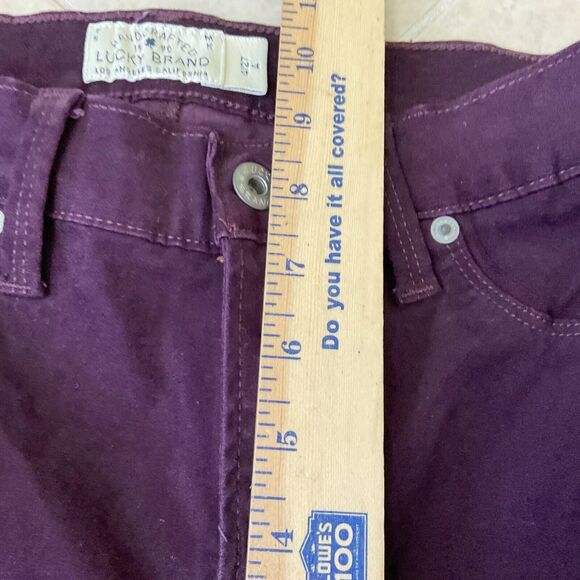 Lucky Brand Velour Jeans women’s size 4/27 Burgandy Goblin Core, Whimsgoth Punk - Picture 9 of 14
